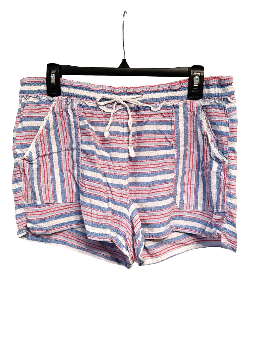Rewind Striped Pull-On Shorts XL Red White Blue Beach Coastal